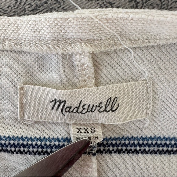 Madewell Short Shirt Dress Stripe V Neck Cotton Blend size XXS - Picture 4 of 7